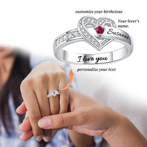 Personalized Name&Birthstone Ring