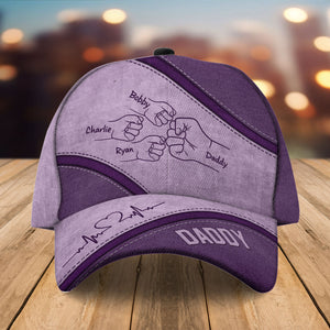 Outline Fist Bump Daddy Grandpa Personalized Classic Cap