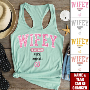 Wifey Est - Couple Personalized Custom Racer Back Tank Top