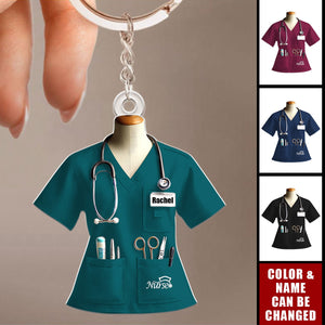 Custom Name Nurse Uniform Personalized Acrylic Keychain