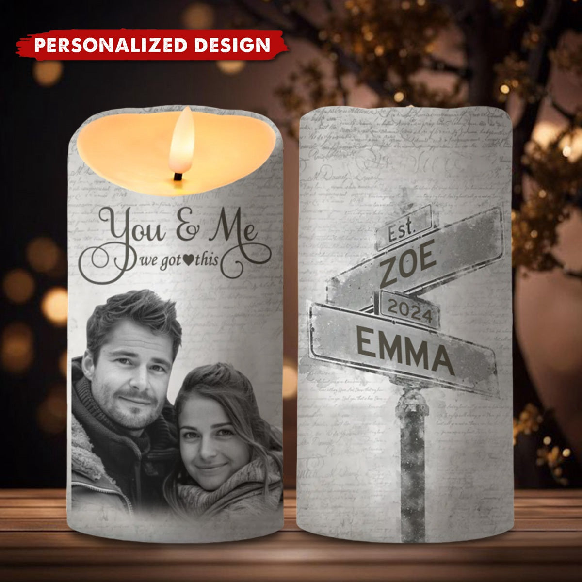 Love is Better When We Are Together-Personalized LED Candles For Couples