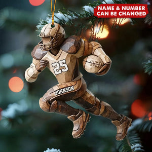 Custom Name And Number Personalized American Football Player Ornament