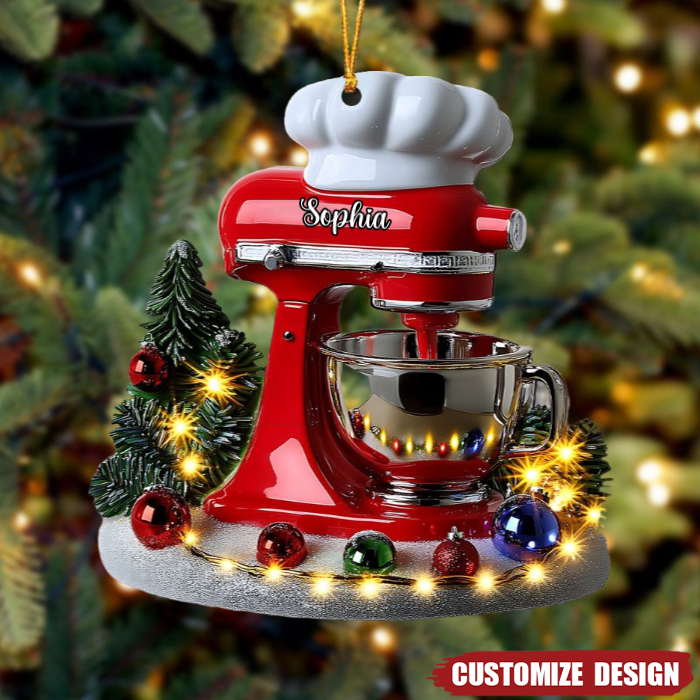 Love Baking, Christmas Stand Mixer - Personalized Baking Ornament