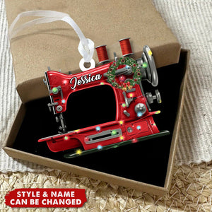 Custom Name Christmas Sewing Machine Personalized Sewing Ornament