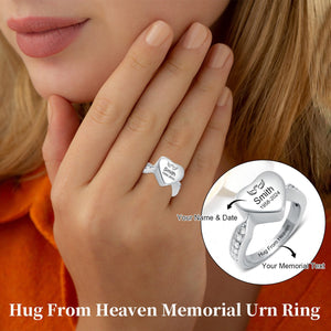 Personalized Stainless Steel Memorial Heart Urn Ring