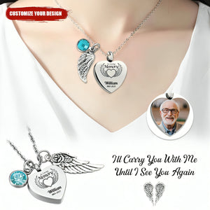 I'll Carry You With Me Personalized Memorial Heart Necklace with Birthstone