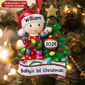 Personalized Snow Baby's First Christmas Ornament