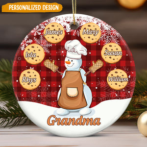 Christmas Family Snowman Ornament 2024, 4D Customized Cookie Ornament