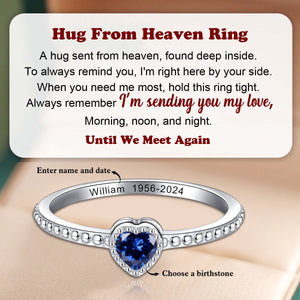 Personalized Memorial Heart Birthstone Ring