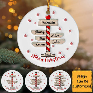 Christmas Tree Ornament With Family Names Personalized Ornament