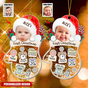 Baby's First Christmas Shakeable Personalized Ornament -  Upload Photo