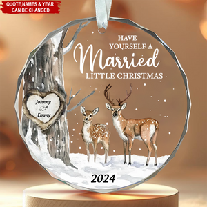 Married Little Christmas – Gift For Couple Personalized Glass Ornament