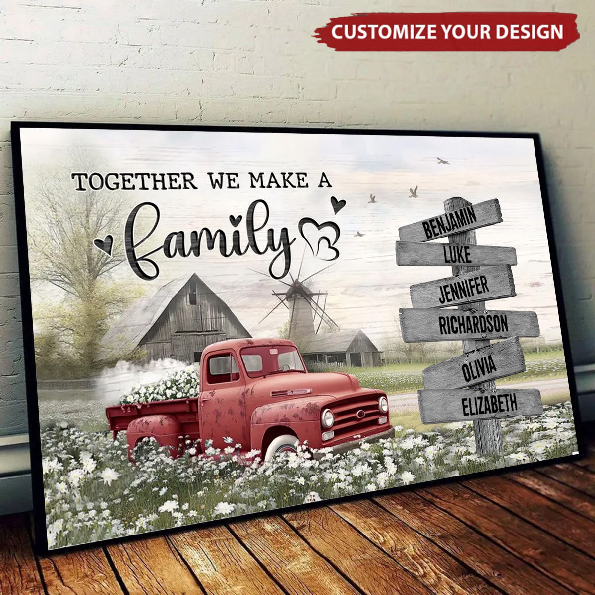 Personalized Gift For Family Farmhouse Old Truck Poster