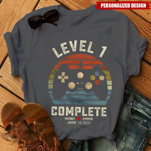 Personalized Retro Video Game T-Shirt - Anniversary Gift For Couple