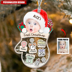 Baby's First Christmas Shakeable Personalized Ornament -  Upload Photo