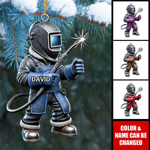 Personalized Welder Custom Name Shaped Ornament