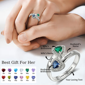 Love You Forever - Personalized Promise Birthstones Ring