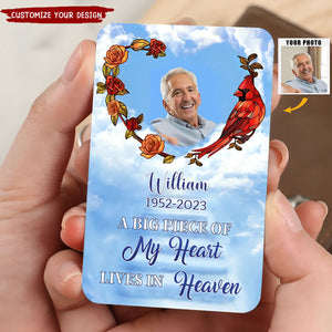 A Big Piece Of My Heart Lives In Heaven-Personalized Aluminum Wallet Card