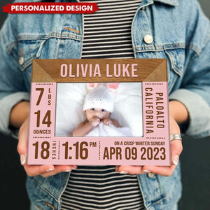 Personalized Birth Announcement Picture Frame - Newborn Gift