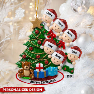 Happy Family Christmas Tree Name Customized Home Ornament Gift