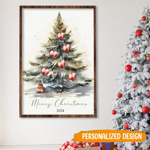 Personalized Christmas Tree Home Canvas, Christmas Decoration