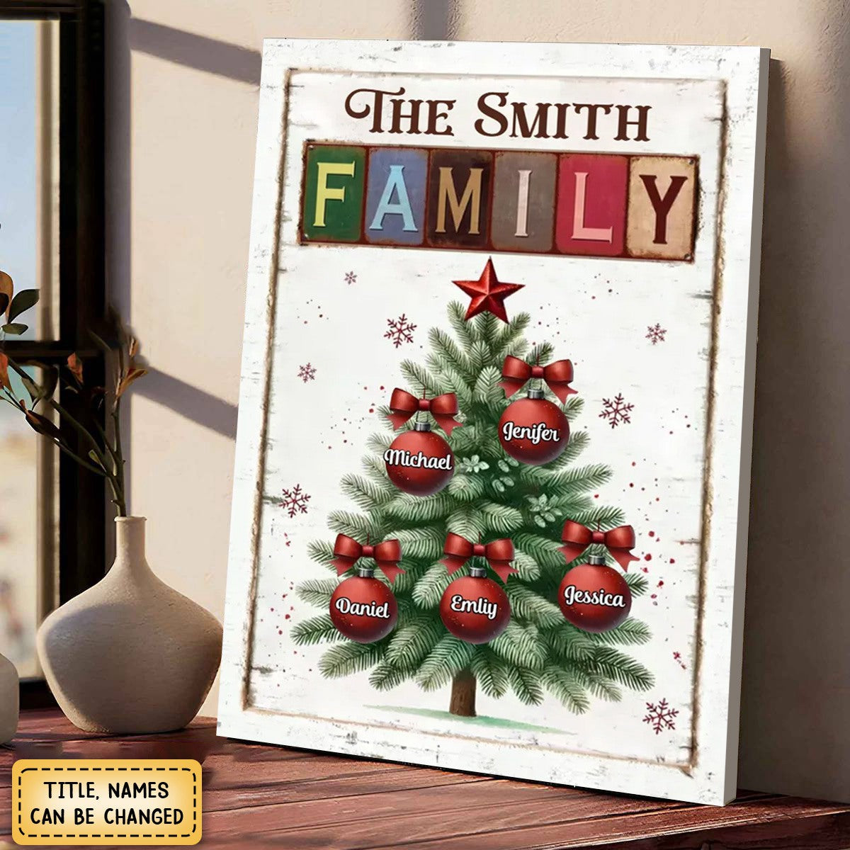 Personalized Christmas Tree Family Name Poster