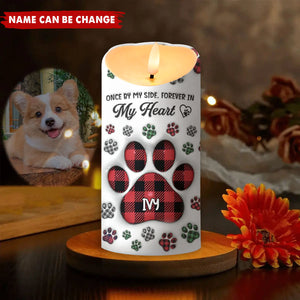 A Heartbeat At My Feet-Personalized Memorial Pet LED Candle-Sympathy Gift