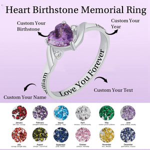 Personalized Birthstone Name Memorial Ring