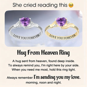 Personalized Birthstone Name Memorial Ring