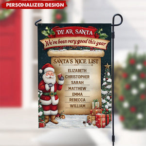 Funny Family Christmas Gifts Santa’s Nice List Custom Name Personalized Garden Flag Home Decoration