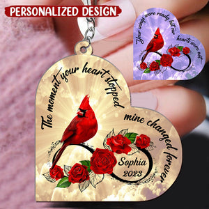 Personalized Cardinal Rose Infinite Love Memorial Gift Acrylic Keychain