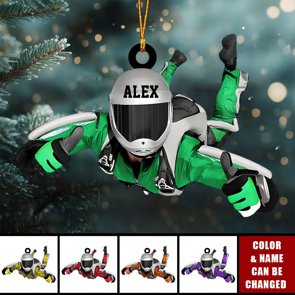 Personalized Skydiving Ornament, Christmas Gift For Skydiving Lovers