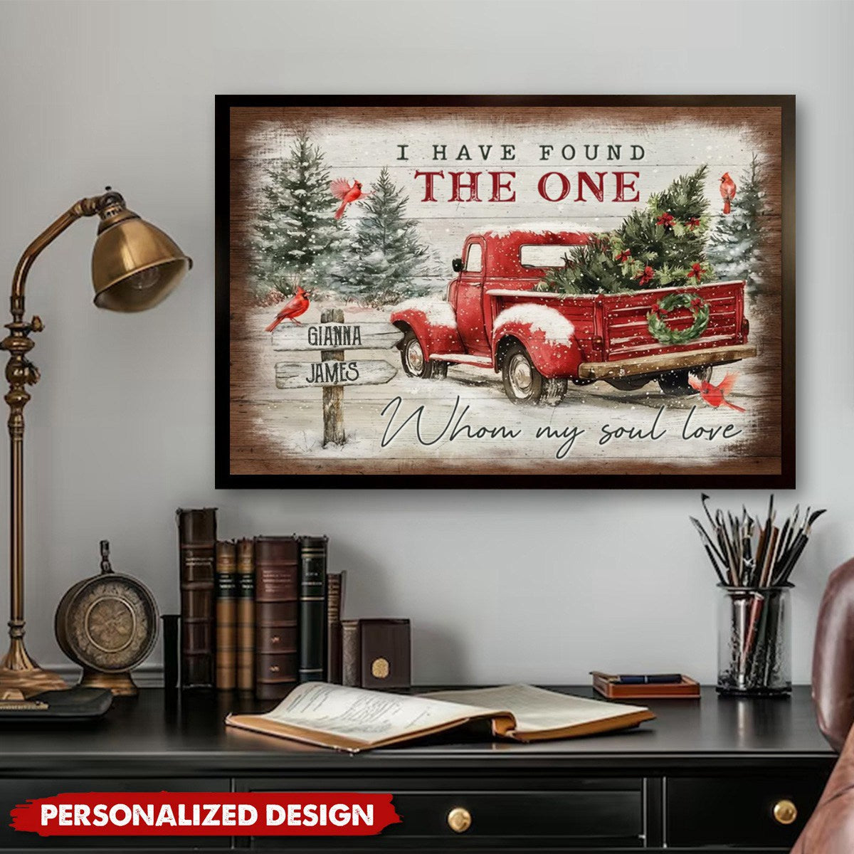 Customized Christmas Gifts for Couples Newlyweds Gifts Canvas Wall Art