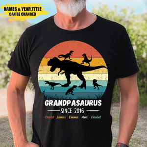 Grandpa Dinosaur-Personalized Dinosaur Family T-shirt