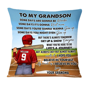 Baseball Grandson Some Days Are Gonna Be Harder Pillowcase