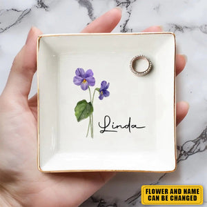 Friends Are Flowers That Never Fade - Bestie Personalized Custom Jewelry Dish