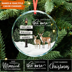 Married Little Christmas – Personalized Couple Glass Ornament