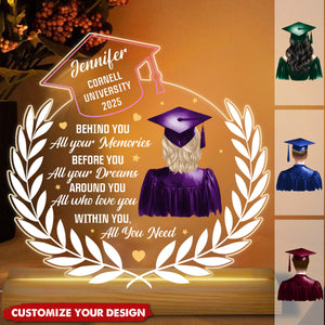 Personalized Behind You All Your Memories Graduation Gift 3D Led Light