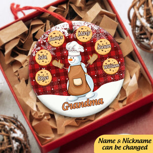 Christmas Family Snowman Ornament 2024, 4D Customized Cookie Ornament