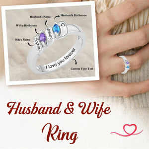 Personalized Ring with Birthstones & Names - Promise Gift For Couples