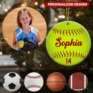 Personalized Children Sports Ball Double-Sided Ornaments-Upload Photo