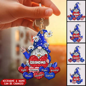 4th Of July Grandma- Mom Happy Independence Day Personalized Keychain