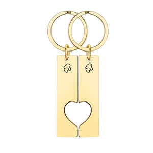 To My Man - Personalized Couple Heart Keychain with Date & Initials