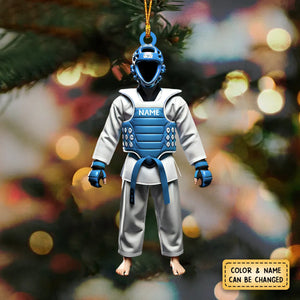 Personalized Custom Name Taekwondo Ornament, Taekwondo Christmas Gift