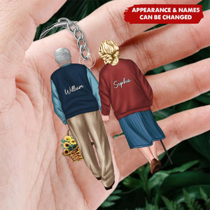 Personalized Hand In Hand Couple Keychain Gifts For Old Couples