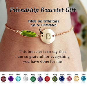 Personalized Custom Birthstone Bracelet, Initial Bracelet