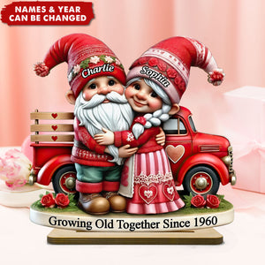 3D Effect Couple Valentine Truck Personalized 2-Layer Standing Wooden Plaque