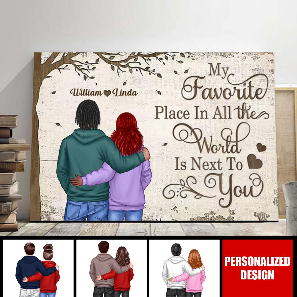 Favorite Place In The World Couple Back View Personalized Poster