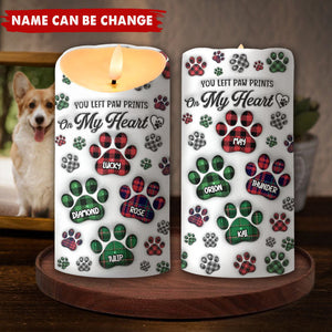 A Heartbeat At My Feet-Personalized Memorial Pet LED Candle-Sympathy Gift