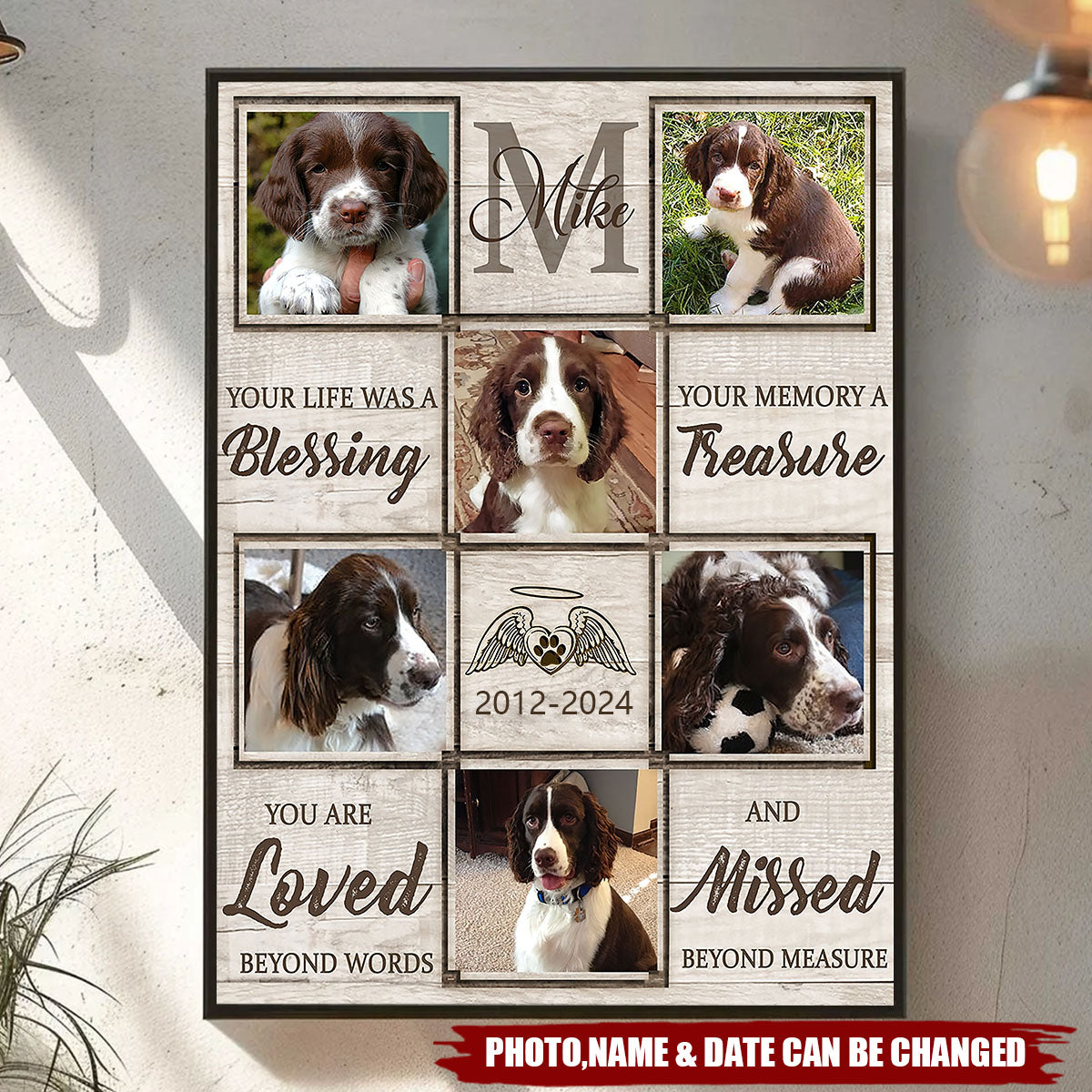 Custom Photo Dog Memorial Poster, Gift For Pet Loss